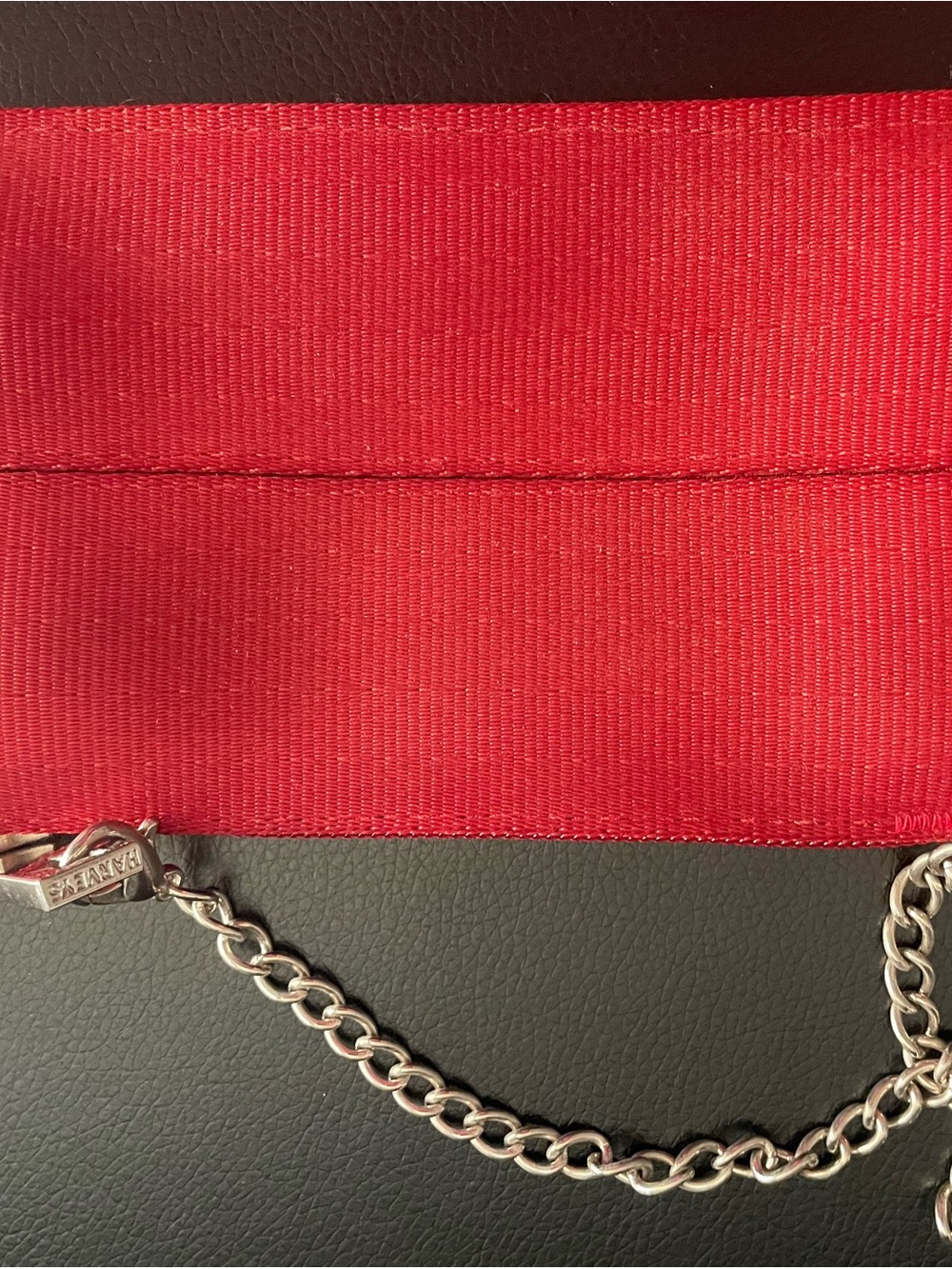 Red Coin Purse with Silver Chain